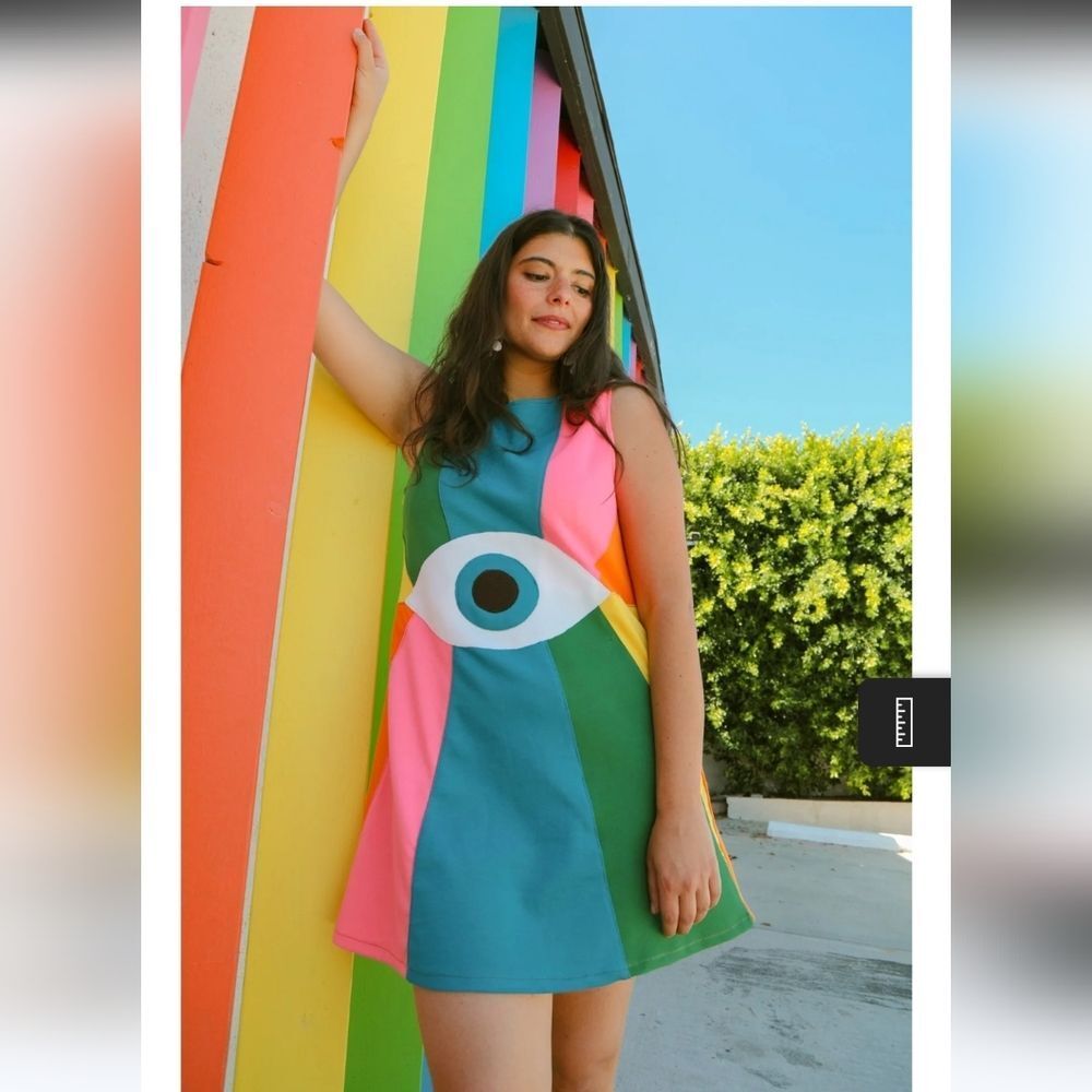 Miracle Eye Rainbow Mini-Dress Nwt Size 2XL - Picture 2 of 6